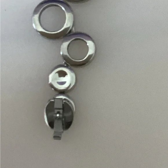 Fossil Y2k Modern Silver Circle-Link Wristwatch Bracelet - Picture 7 of 8